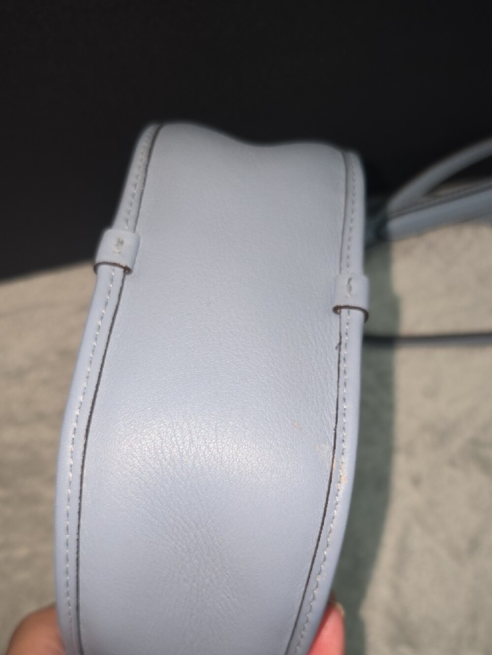 Coach Canten  Round Pebble Leather Crossbody in Light Blue - Picture 7 of 11